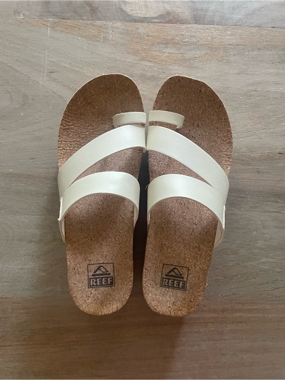 Reef Women's Cream Double-Strap Cork Slide Sandals